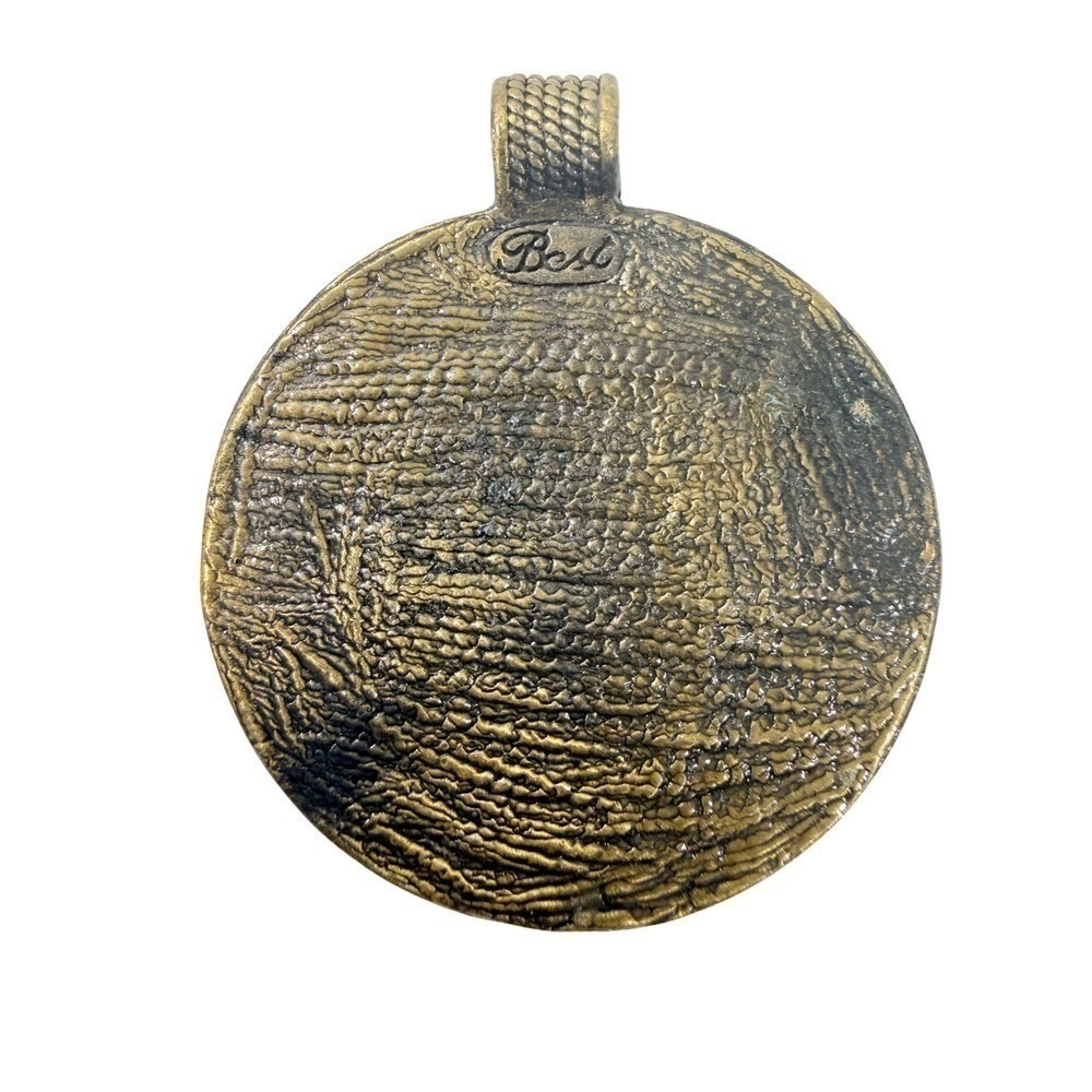 Best Bronze Round Pendant Turquoise Color Beads Starburst Center Blue Jewelry - Picture 2 of 6